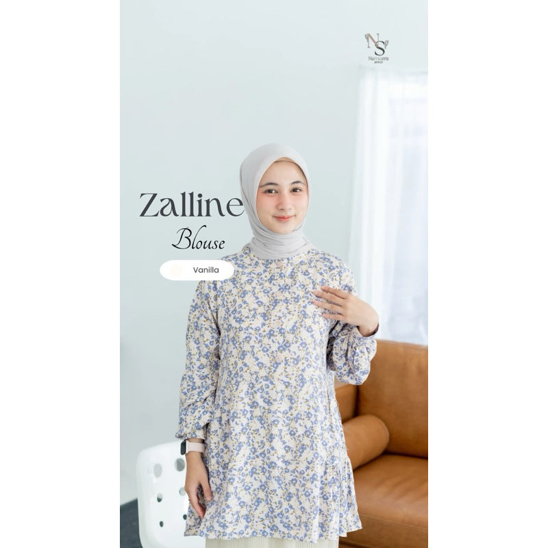 Zalline Blouse - Nameera Style | Atasan Wanita Terlaris Rayon Motif Bunga,