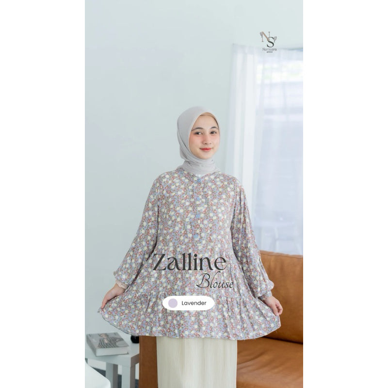 Zalline Blouse - Nameera Style | Atasan Wanita Terlaris Rayon Motif Bunga,