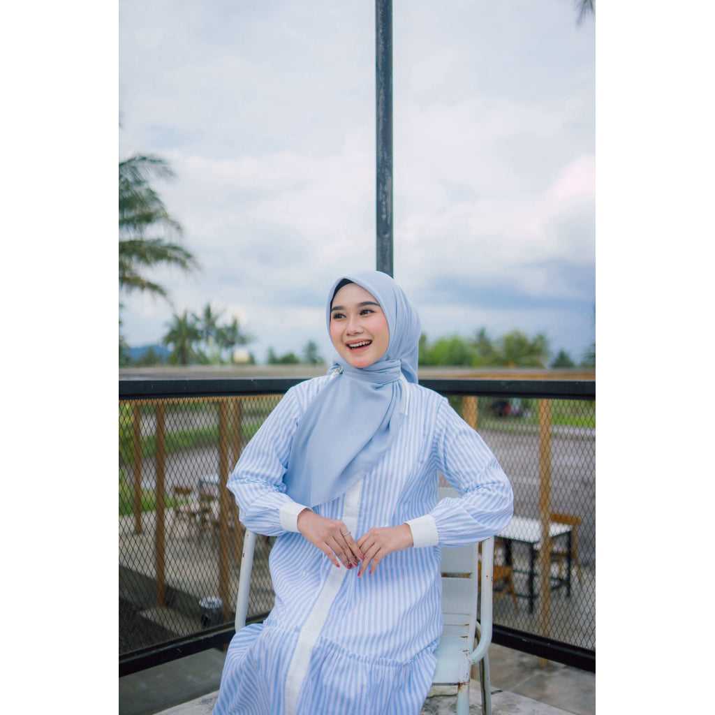 Laura Dress | Dress Stripe Salur Katun Nameera Style