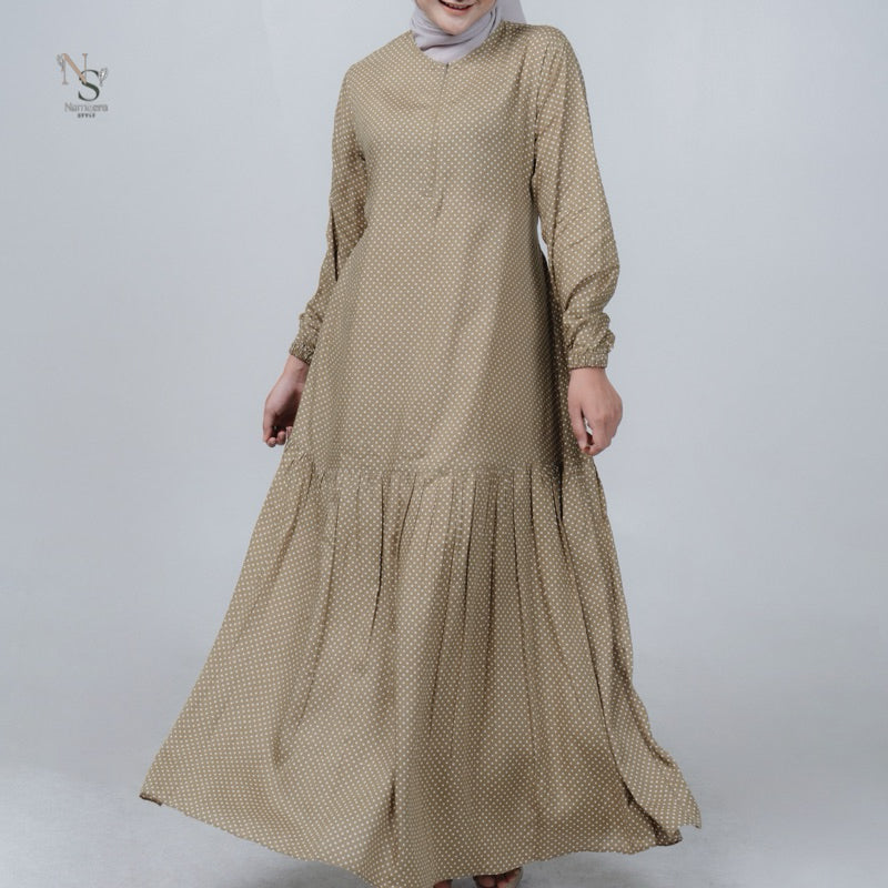 Luna Dress - Nameera Style Dress Rayon Polkadot | Gamis Premium Rayon Busui Friendly