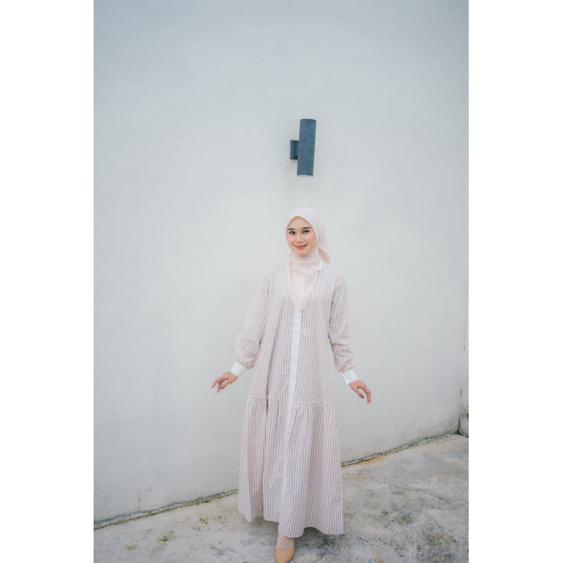 Laura Dress | Dress Stripe Salur Katun Nameera Style