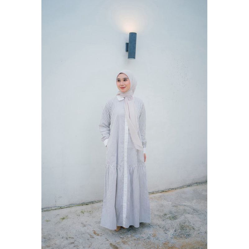 Laura Dress | Dress Stripe Salur Katun Nameera Style