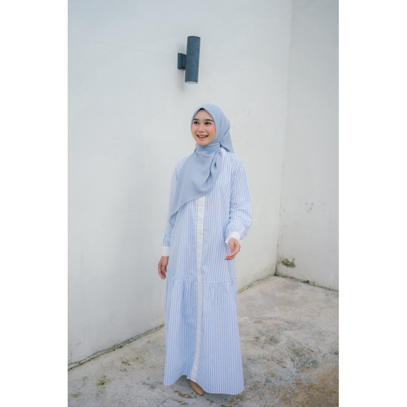 Laura Dress | Dress Stripe Salur Katun Nameera Style