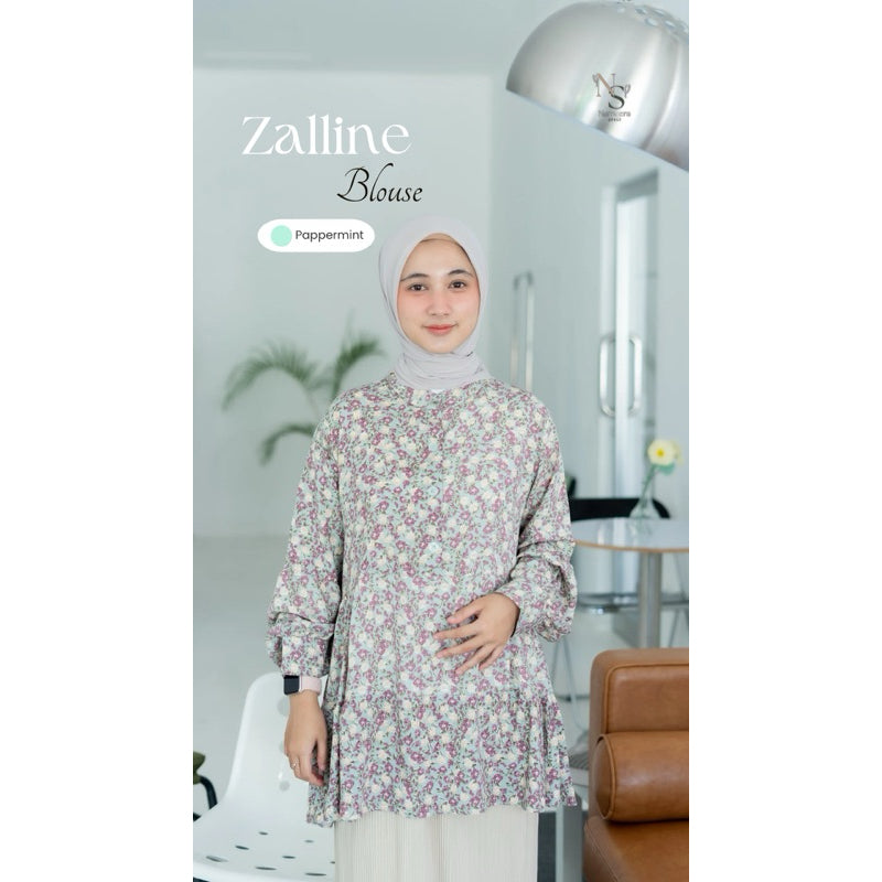 Zalline Blouse - Nameera Style | Atasan Wanita Terlaris  Rayon Motif Bunga,