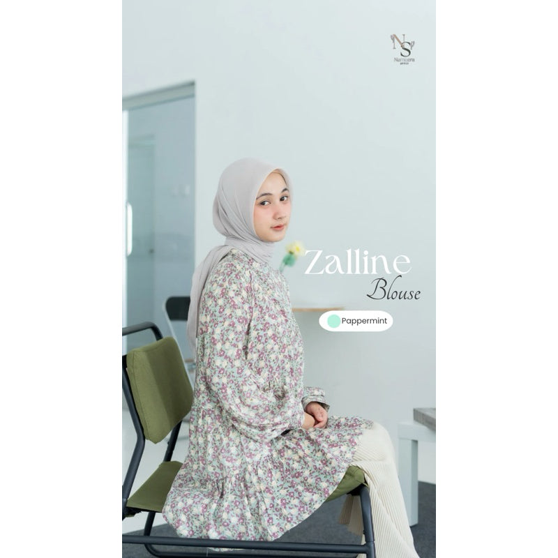 Zalline Blouse - Nameera Style | Atasan Wanita Terlaris  Rayon Motif Bunga,