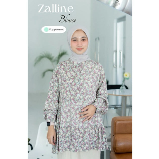 Zalline Blouse - Nameera Style | Atasan Wanita Terlaris  Rayon Motif Bunga,