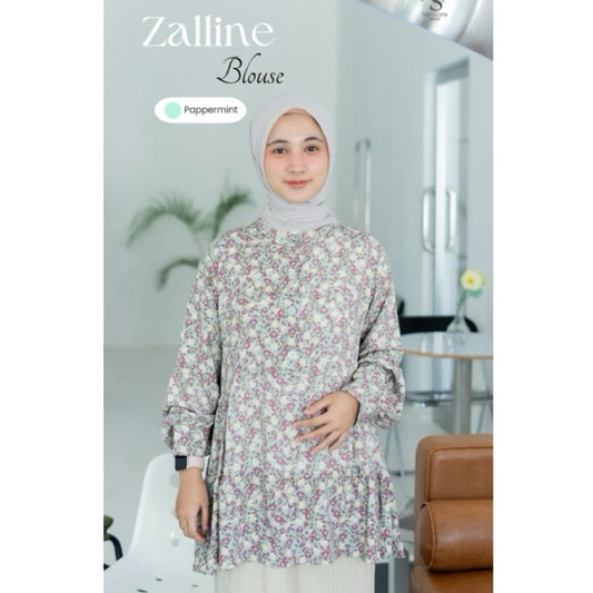 Zalline Blouse - Nameera Style | Atasan Wanita Terlaris  Rayon Motif Bunga,
