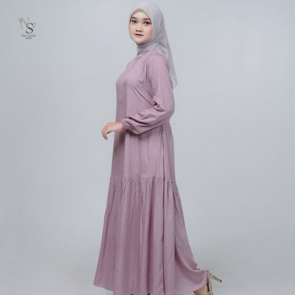 Luna Dress - Nameera Style Dress Rayon Polkadot | Gamis Premium Rayon Busui Friendly