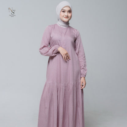 Luna Dress - Nameera Style Dress Rayon Polkadot | Gamis Premium Rayon Busui Friendly
