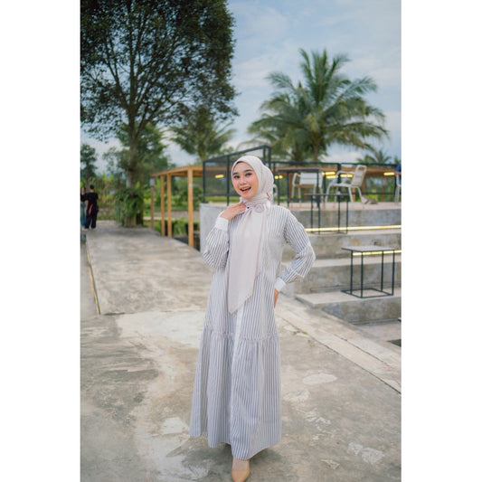 Laura Dress |  Dress Stripe Salur Katun Nameera Style